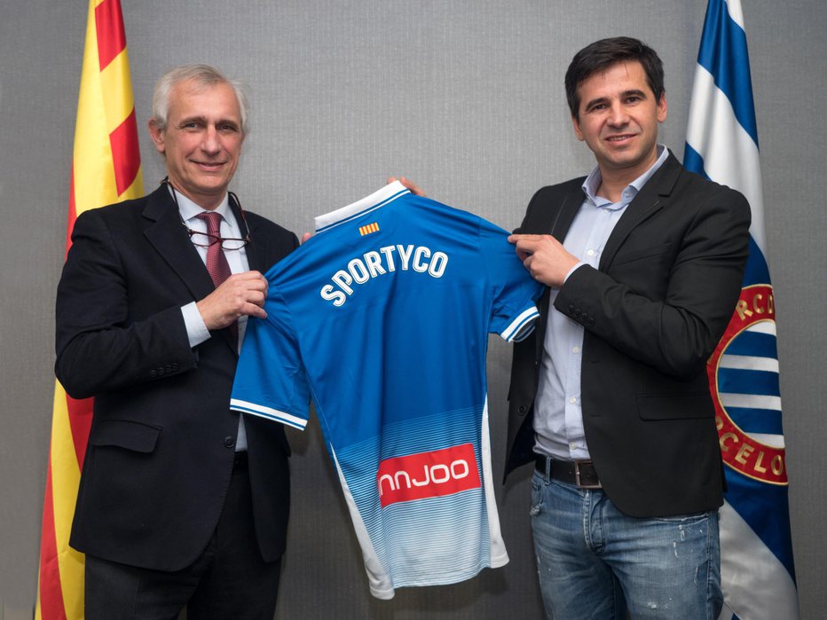 Fotografija: Podpredsednik Espanyola Carlos Garcia in Marko Filej, soustanovitelj podjetja SportyCo. Foto: SportyCo