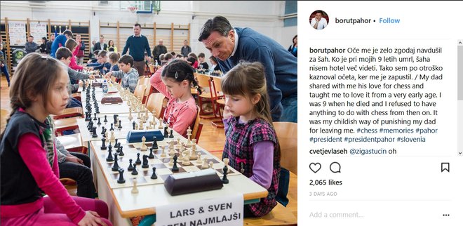 Predsednik kot šahovski navijač FOTO: INSTAGRAM