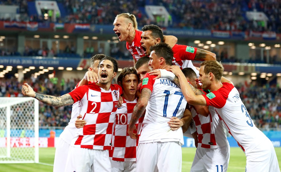 Fotografija: Hrvaški reprezentanti po zmagi proti Nigeriji. FOTO: Reuters