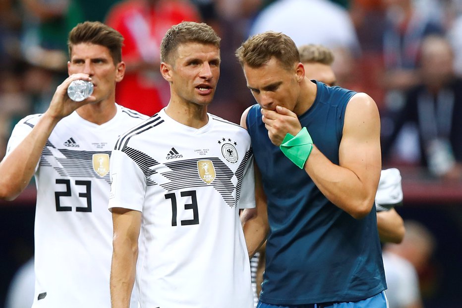 Fotografija: Razočarani Nemci po tekmi z Mehiko. FOTO: Reuters