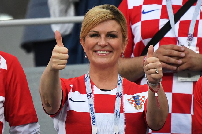 Hrvaška predsednica Kolinda Grabar-Kitarović seveda po službeni dolžnosti ne sme manjkati na mundialu. FOTO: Afp