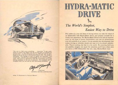 Prvi samodejni menjalnik z oznako Hydramatic, ki je znal prestavljati in speljevati naprej in nazaj, so predstavili pri Oldsmobilu že leta 1939. FOTO: Oldsmobile