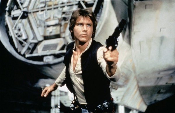 Harrison Ford kot neukrotljivi pilot Han Solo.