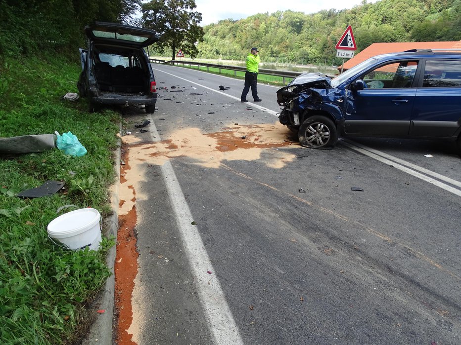 Fotografija: Današnja nesreča, v kateri je umrla 29-letnica. FOTO: PGE Krško