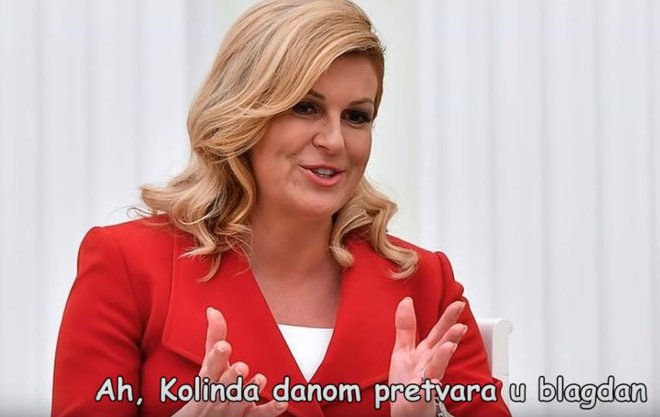 Hrvaška predsednica Kolinda Grabar Kitarović. FOTO: Youtube