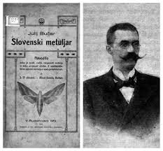 Julij Bučar in njegova brošura o metuljih iz leta 1919. FOTO: Krajinski Park Kolpa