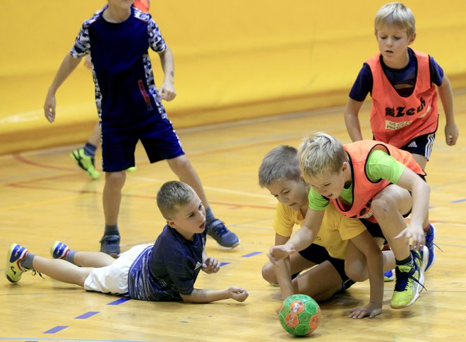 Mladi rokometaši lahko trenirajo preko zooma, če se temu sploh reče trening. FOTO: Roman Šipić, Delo