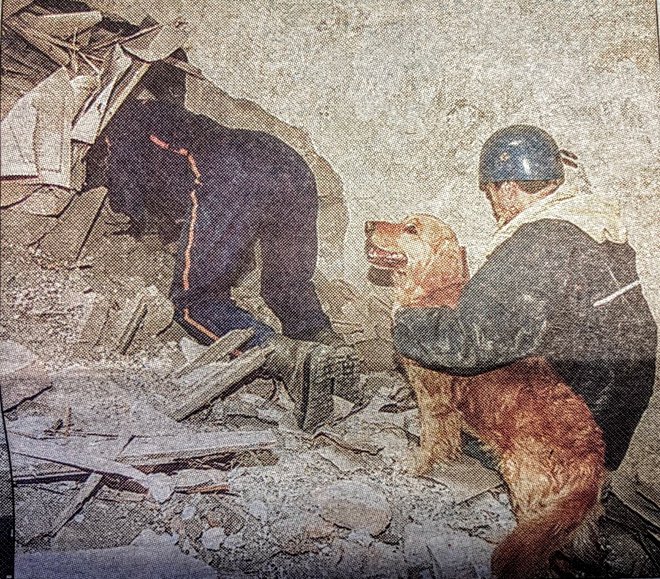 Iskanje preživelega pod ruševinami marca 1995 FOTO: Marko Feist