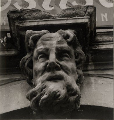 Kamniti glavi nad vhodnima portaloma sta delo italijanskega kiparja Angela Puttija. FOTO: SAZU