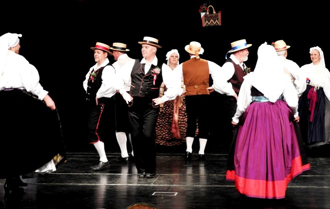 Folklorna skupina Tine Rožanc je predstavila splet koroških in primorskih plesov.