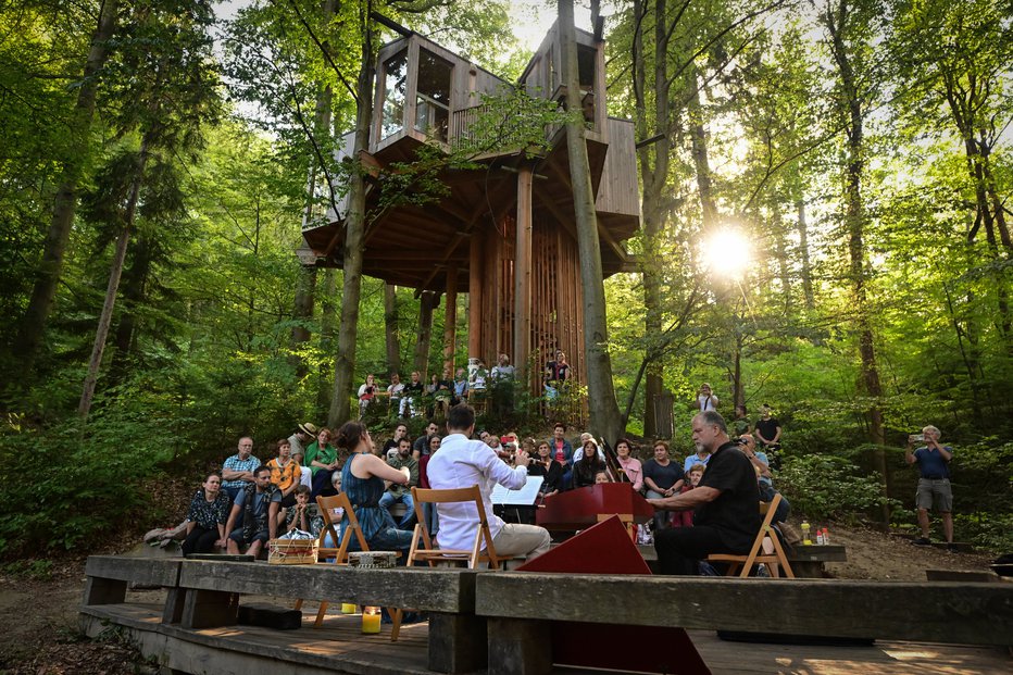 Fotografija: Drevesna hiška je zanimiv evropski projekt in vedno obljudeno festivalsko prizorišče. FOTOGRAFIJE: MP PRODUKCIJA/PIGAC.SI