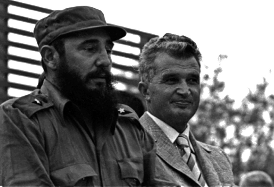Fotografija: Nicolae Ceausescu s kubanskim predsednikom Fidelom Castrom. FOTO: Prensa Latina, Reuters Pictures