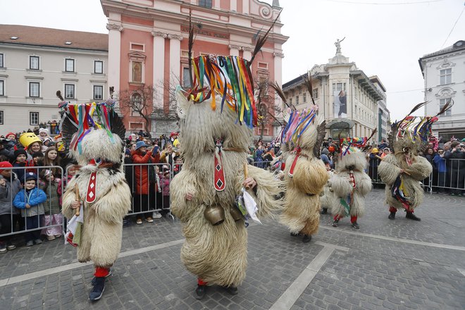 Tradicionalni pustni Zmajev karneval v Ljubljani FOTO: Leon Vidic, Delo