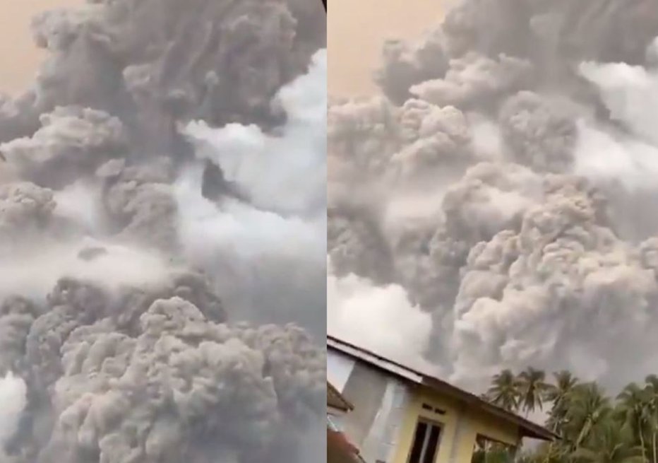 Fotografija: Ognjenik je sicer ta mesec izbruhnil najmanj šestkrat, domove je moralo zapustiti več kot 6000 ljudi. FOTO: Zaslonski Posnetek Omrežje X