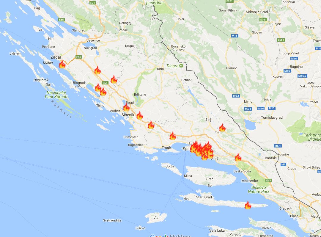 interaktivna karta glasovanja FOTO in VIDEO: Hrvaška gori, a pot na morje je odprta interaktivna karta glasovanja