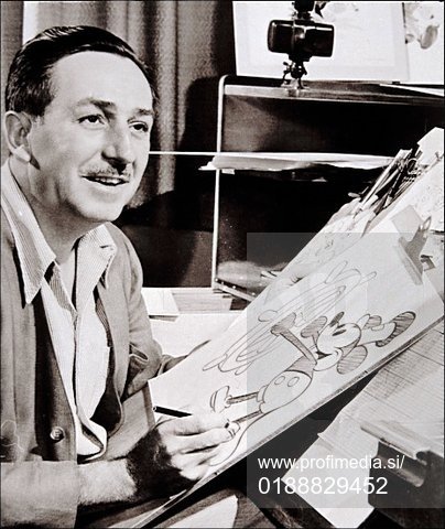 Fotografija: Walt Disney, ki so ga odpustili, češ da nima domišljije, je ustvaril vrsto kultnih risanih likov, vključno z Mikijem Miško, ter ustanovil poslovni imperij.