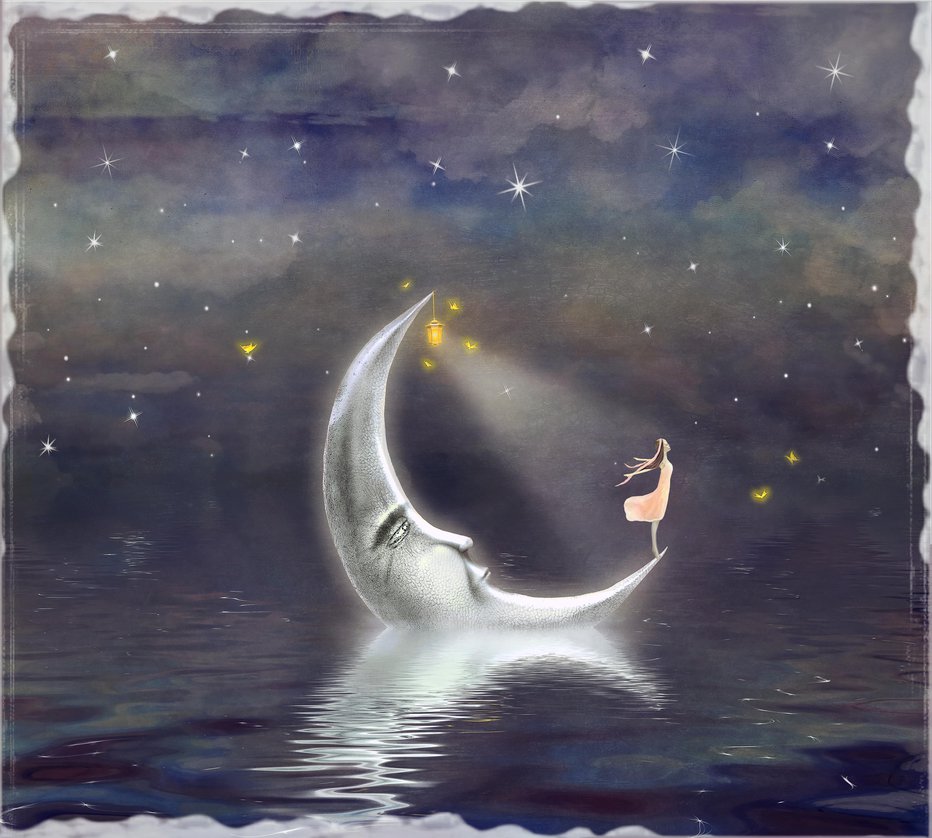 Fotografija: The illustration shows the girl who admires the star sky