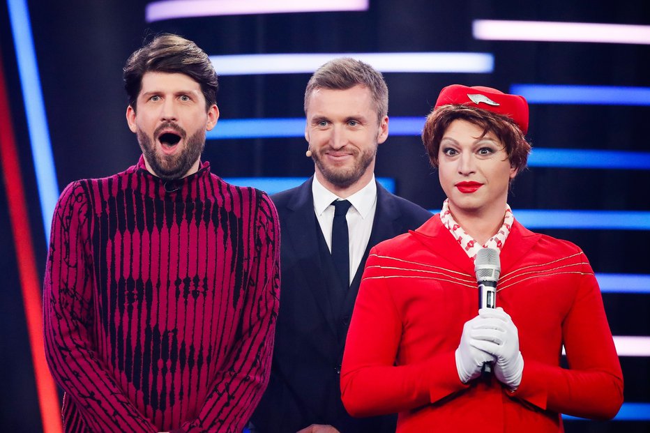 Fotografija: Tomaž Mihelć, Denis Avdić in Marlenna oziroma Srđan Milovanović. FOTO: Pop TV