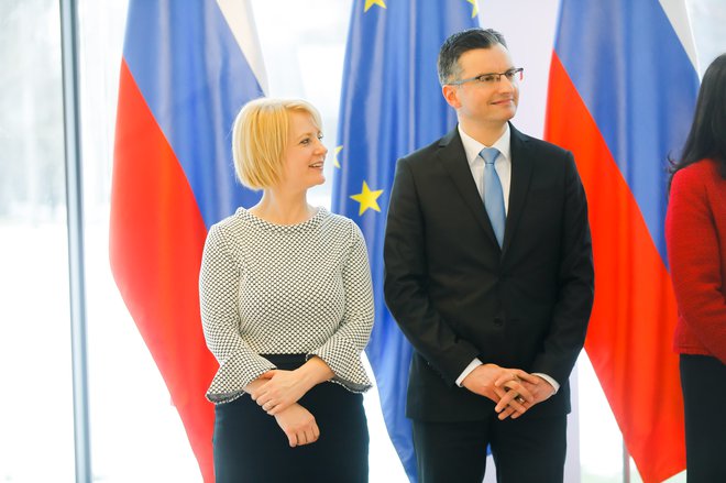Barbara Iskra Šarec in Marjan Šarec, januar 2019. FOTO: Mediaspeed