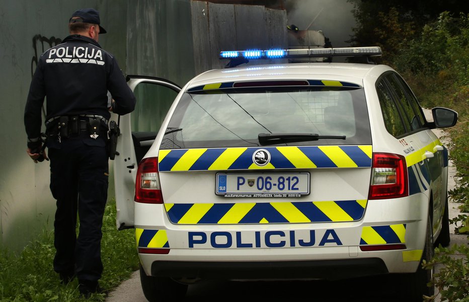 Fotografija: Blizu šole sta policijska avtomobila, sporoča bralec (simbolična fotografija). FOTO: Jure Eržen, Delo