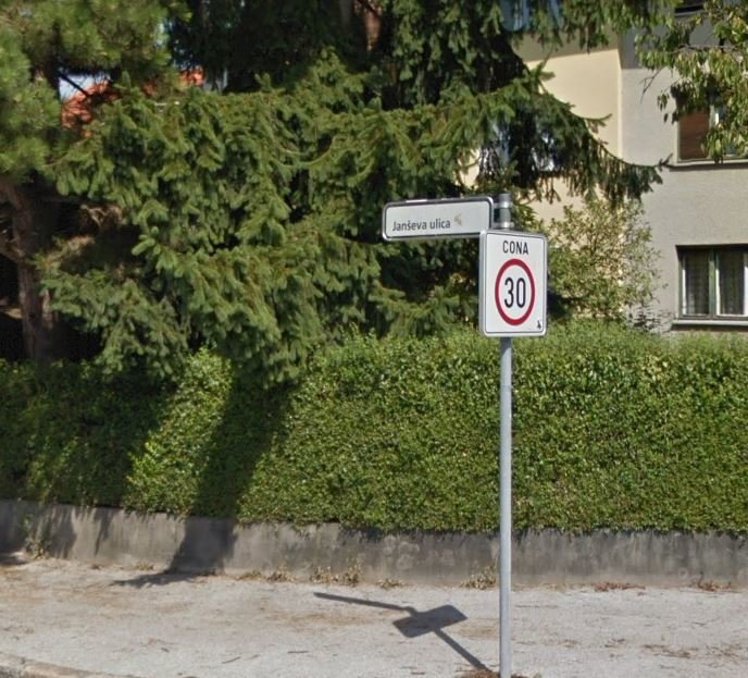 Fotografija: Janševa ulica v Ljubljani. FOTO: Google maps