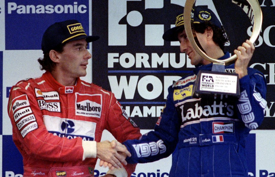 Fotografija: Ayrton Senna (levo) in Alain Prost sta se pobotala šele po koncu Francozove kariere. FOTO: Reuters