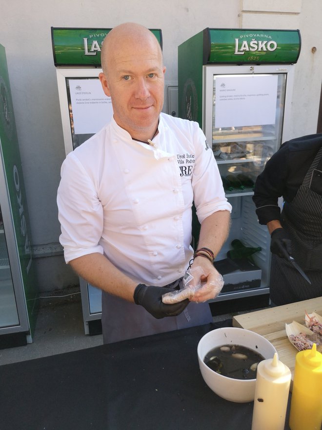 Med nominiranci se je znašel priznani chef Uroš Štefelin, ki je lani prav tako kuhal na Guštfeštu v Laškem. FOTO: Mojca Marot