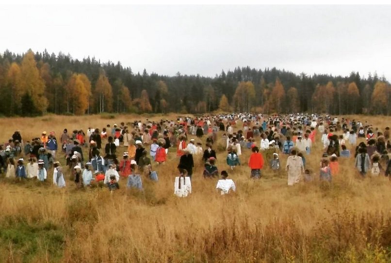 Fotografija: Tihi ljudje so od leta 1994 na travniku v bližini kraja Suomussalmi. FOTO: Instagram