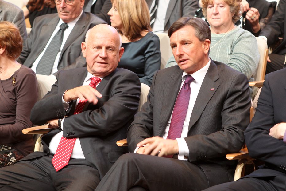 Fotografija: Janez Kocijančič in Borut Pahor na prireditvi Športnik leta. FOTO: Marko Feist 