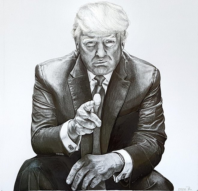 Med karanteno je ustvarila kot fotografija natančno risbo ameriškega predsednika.