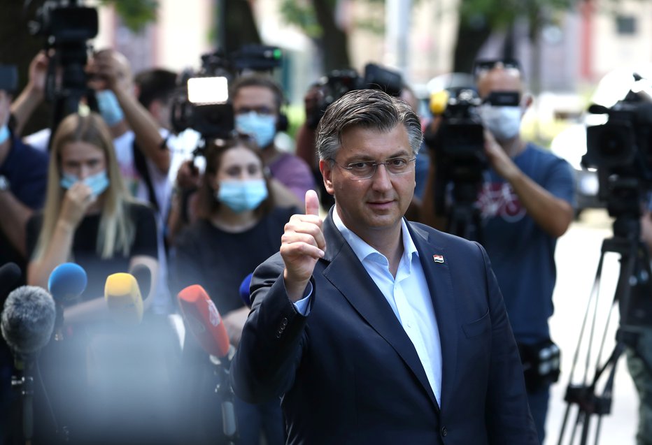 Fotografija: Hrvaški premier in vodja Hrvaške demokratske stranke (HDZ) Andrej Plenković. FOTO: Marko Djurica, Reuters