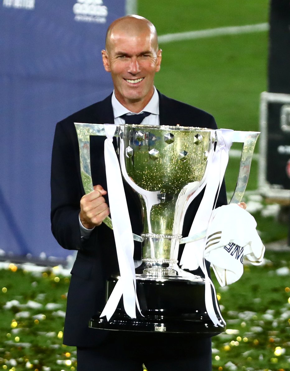 Fotografija: Zinedine Zidane je zatrdil, da mu naslov španskega prvaka pomeni celo več od lige prvakov, čeprav je slednja zgodba zase. FOTO: Sergio Perez/Reuters
