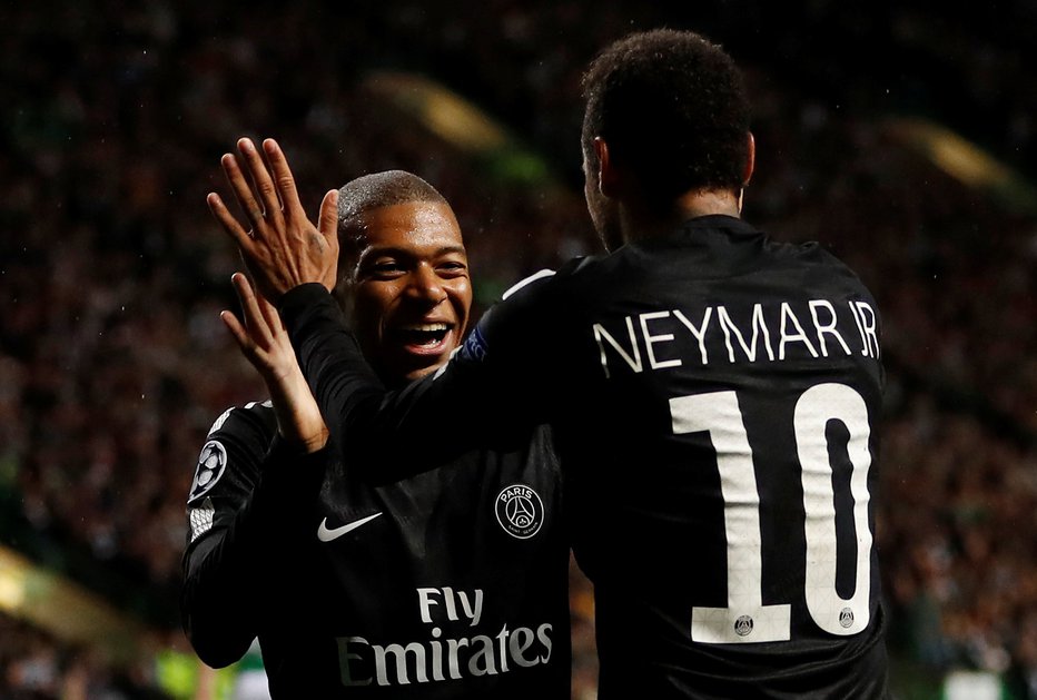 Fotografija: Neymar in Kylian Mbappé sta glavna aduta PSG v lovu na lovoriko lige prvakov. FOTO: Lee Smith/Reuters