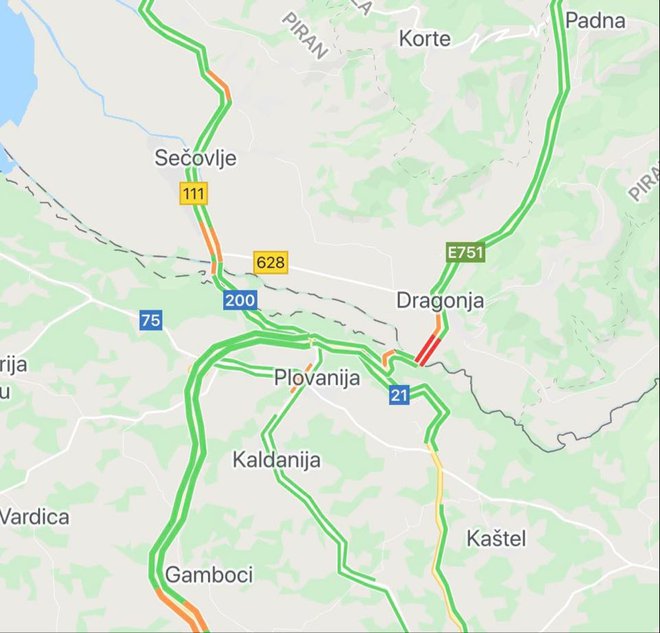 Od jutra je večja gneča za vstop na Hrvaško. FOTO: Google Maps, zaslonski posnetek