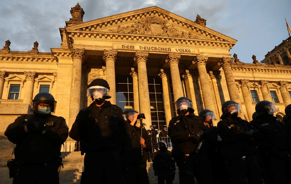 Fotografija: Protesti v Berlinu. FOTO: Christian Mang, Reuters