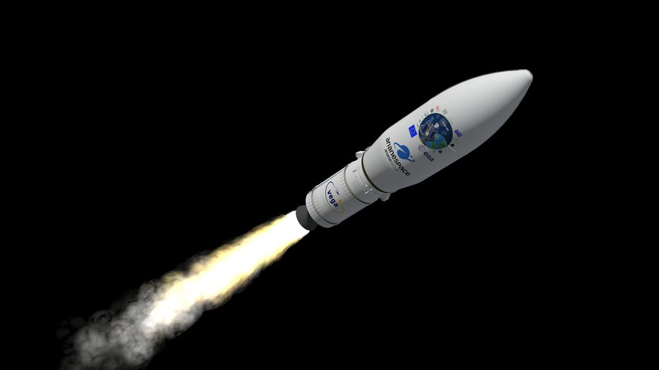 Fotografija: Ilustracija zgornje stopnje rakete Vega. FOTO: ESA/Jacky Huart