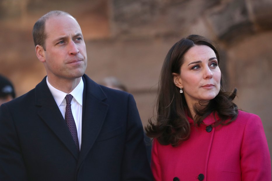 Fotografija: Vojvoda in vojvodinja Cambriška, William in Kate. FOTO: Christopher Furlong, Getty Images