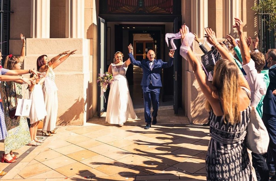 Fotografija: Pravljična poroka v Nici, ki so se je udeležili družinski člani in njuni najboljši prijatelji. FOTO osebni arhiv/instagram