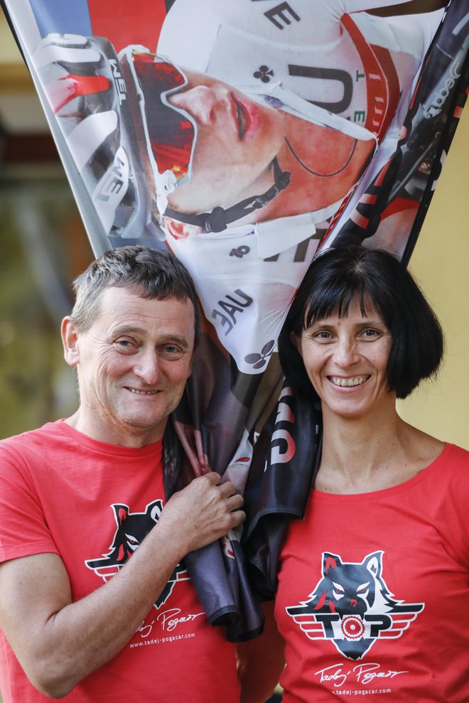 Marjetka in Mirko Pogačar, starša kolesarja Tadeja Pogačarja. FOTO: Uroš Hočevar