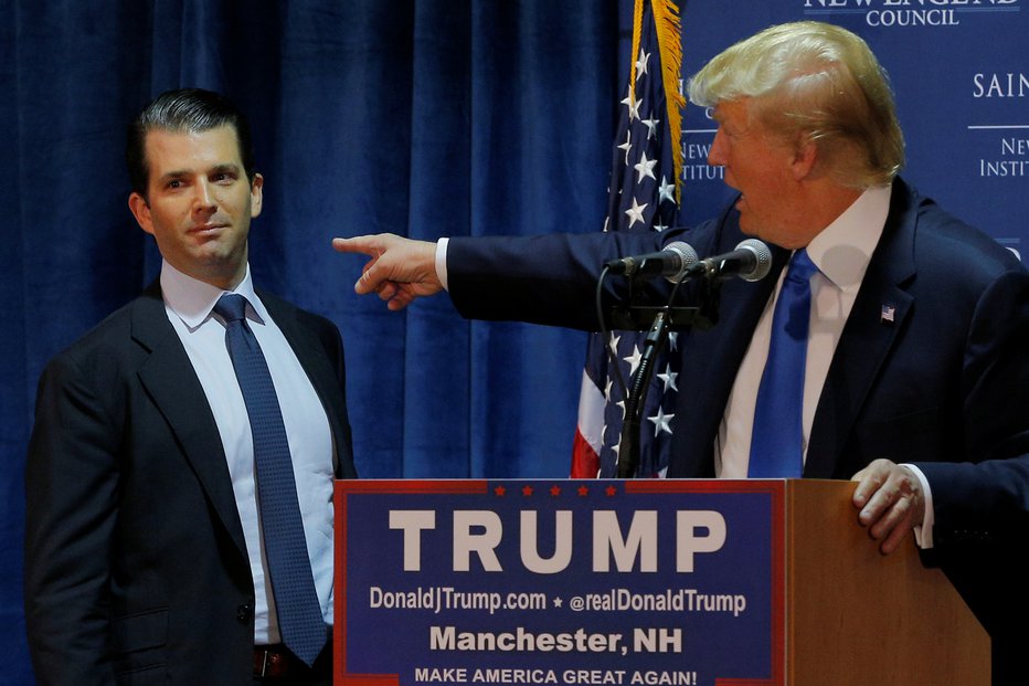 Fotografija: Donald Trump in  Donald Trump mlajši. FOTO: Brian Snyder, Reuters