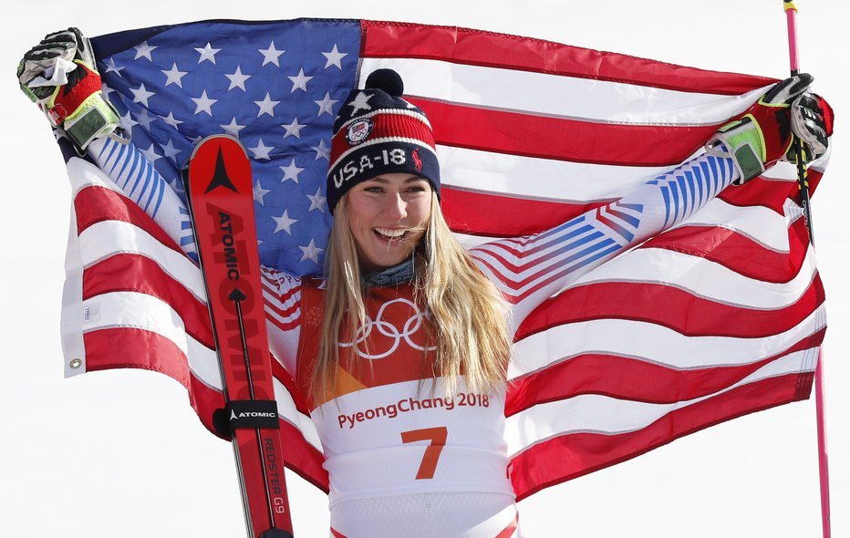 Fotografija: Mikaela Shiffrin je šampionsko začela tudi nastope na 23. zimskih olimpijskih igrah, zdaj ima že dve zlati olimpijski kolajni (še slalomsko iz Sočija 2014). FOTO: Reuters