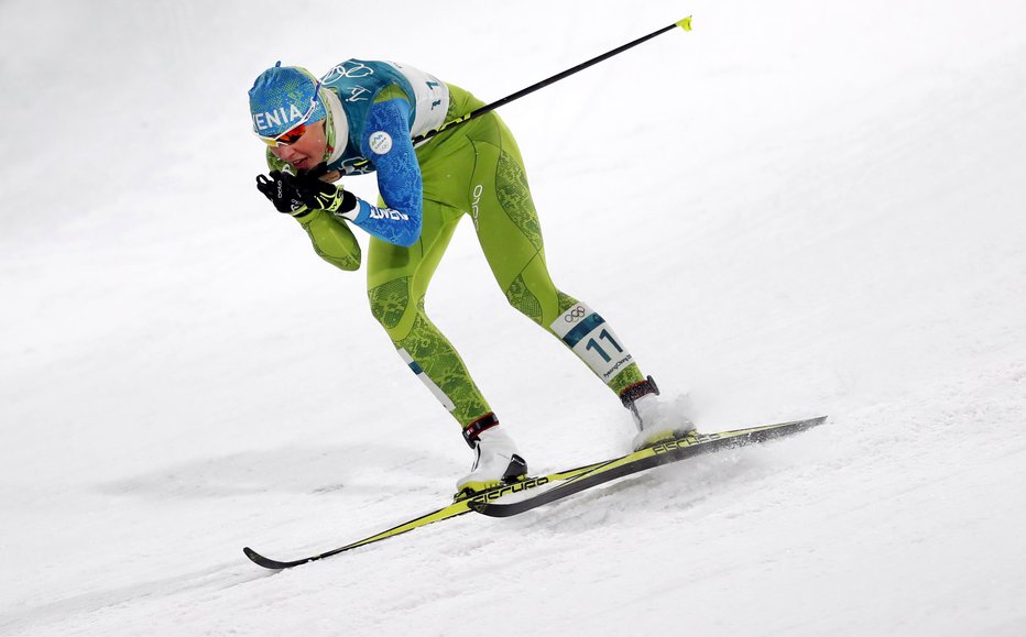 Fotografija: Anamarija Lampič med olimpijsko tekmo v sprintu. FOTO: Matej Družnik