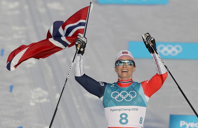 Marit Bjørgen, zmagovalka tekme in s 15 kolajnami najuspešnejša zimska olimpijska športnica vseh časov. FOTO: Kirsty Wigglesworth, AP