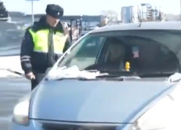 Fotografija: Ruski policisti so voznice presenetili z lepo gesto. FOTO: Youtube