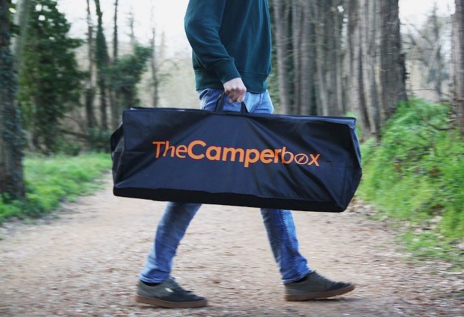 Fotografija: Camperbox se zloži v priročno torbo. Foto: Camperbox