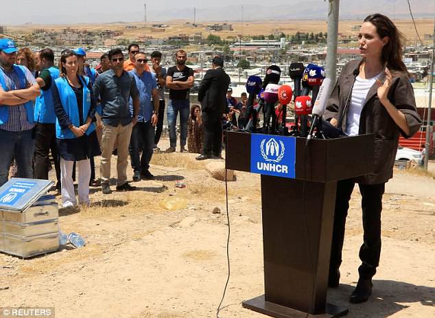 Fotografija: Angelina poziva mednarodno skupnost, naj ne pozabi na Mosul. FOTO: REUTERS