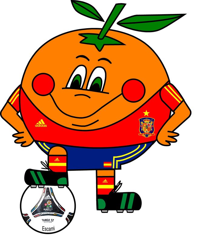 Spomin na španski mundial iz leta 1982 prikliče obvezen nasmeh maskote pomaranče (Naranjito).