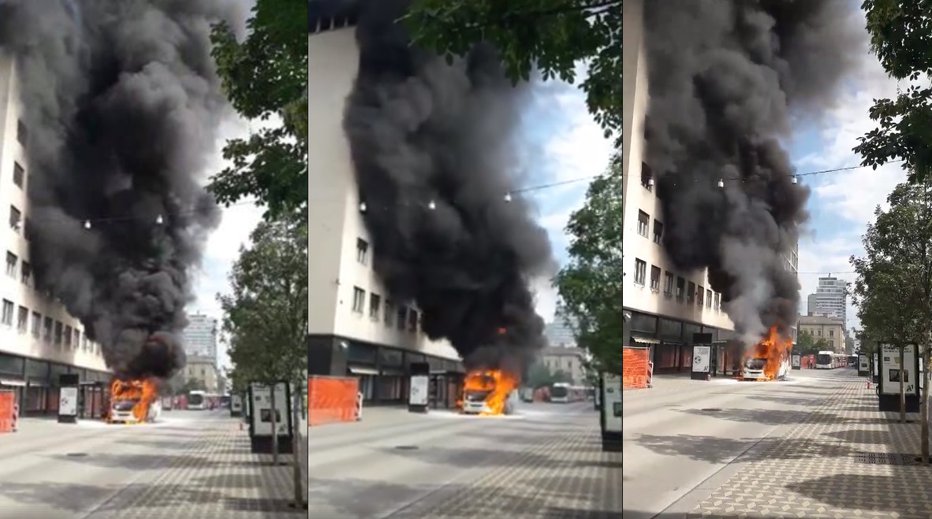 Fotografija: Požar sredi Ljubljane. FOTO: Facebook