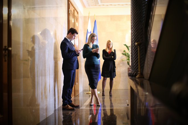 Predsednik Borut Pahor in Danijel Krivec, vodja poslanske skupine SDS, v Vili Podrožnik. FOTO: Jure Eržen, Delo