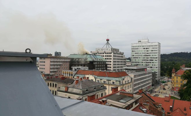Požar v hotelu Union. FOTO: Jani, bralec poročevalec